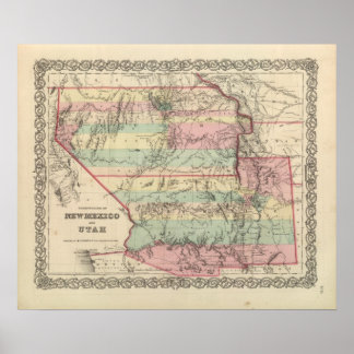 Póster Territorios de Nuevo México y Utah
