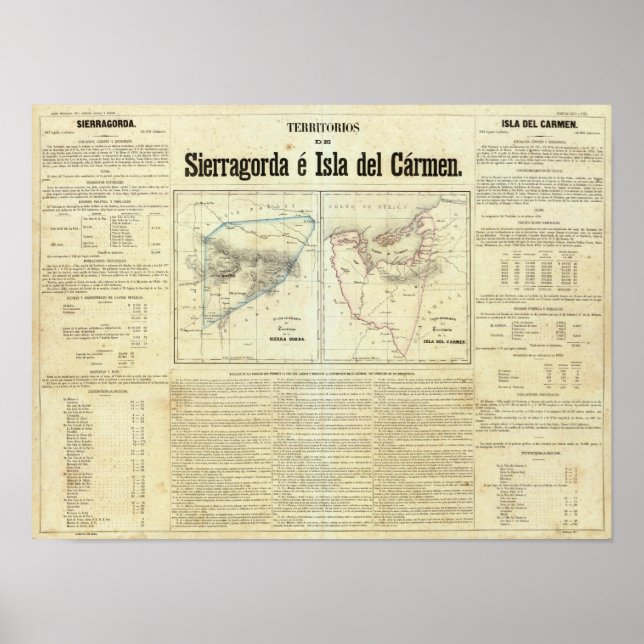 Póster Territorios de Sierragorda e Isla del Carmen (Frente)