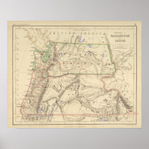 Póster Territorios de Washington y de Oregon
