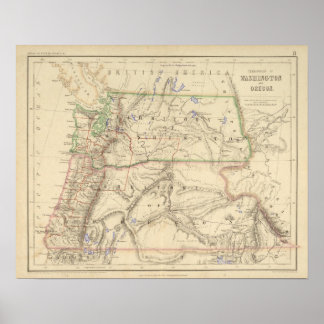 Póster Territorios de Washington y Oregón
