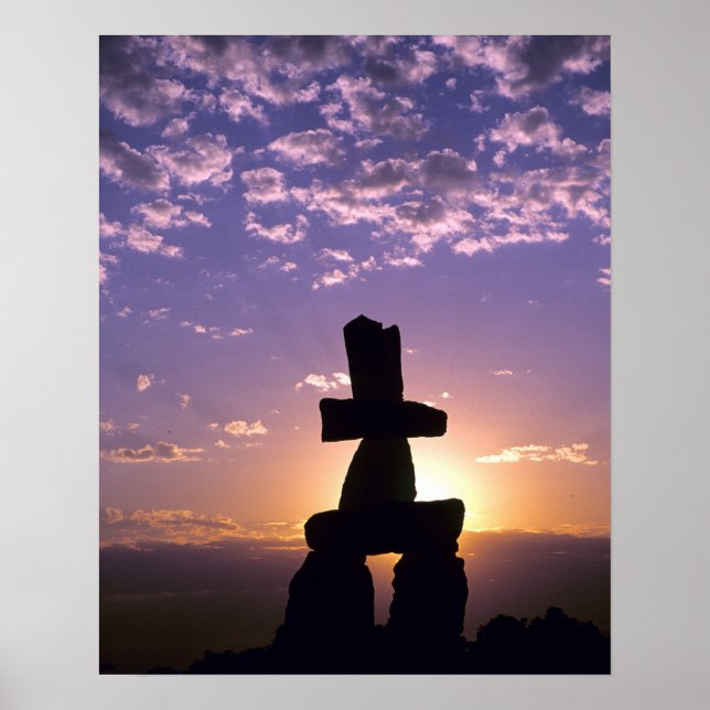 Póster Territorios del Noroeste Inukshuk, Canadá (Frente)
