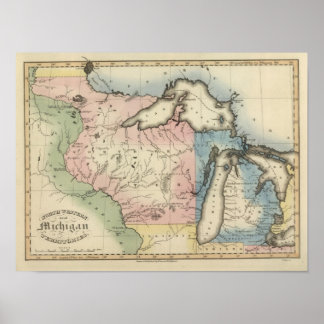 Póster Territorios del Noroeste y Michigan