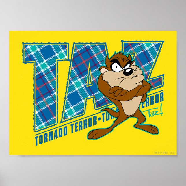 Póster Terror de tornado TAZ™ (Frente)