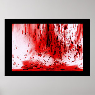 Póster Terror Espeluznante Sangriento Halloween