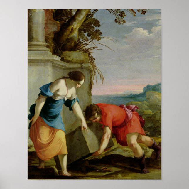 Póster Teseo encuentra la espada de su padre, 1634 (Frente)