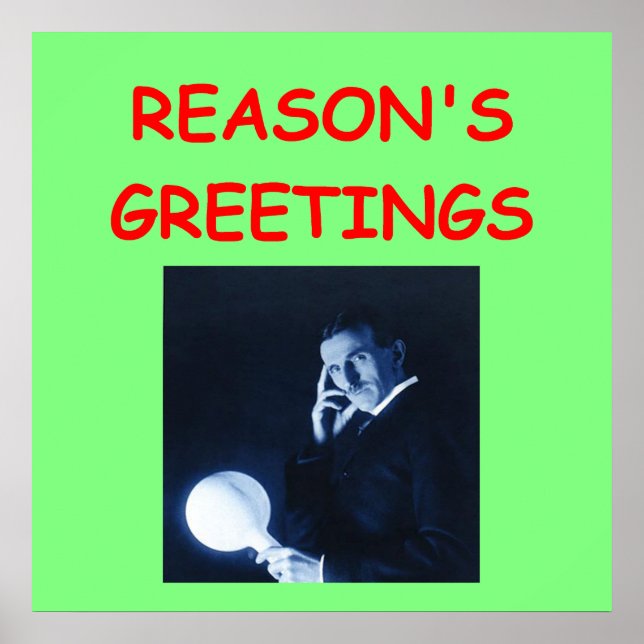 Póster tesla navidades (Frente)