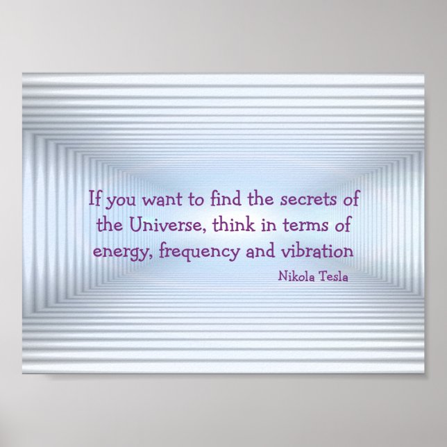 Póster Tesla Quote Energy Metaphysical Poster (Frente)
