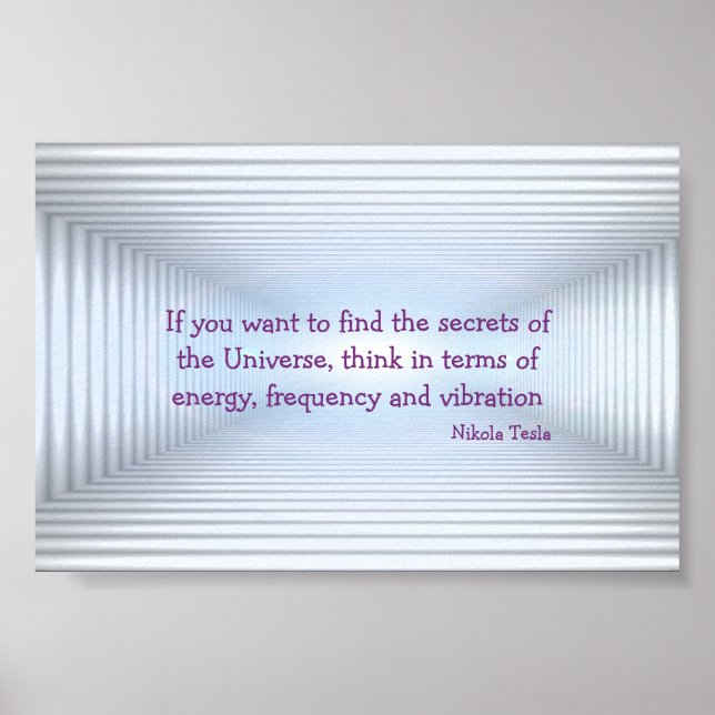 Póster Tesla Quote Energy Metaphysical Poster (Frente)