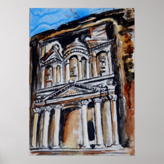 Póster Tesoro - Al Khazneh - Petra, Jordania