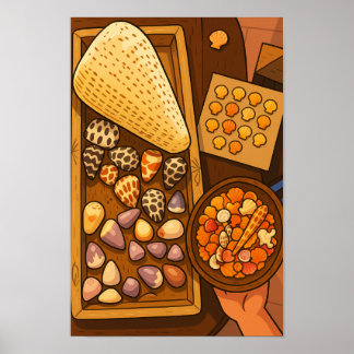 Póster Tesoros sobre la mesa