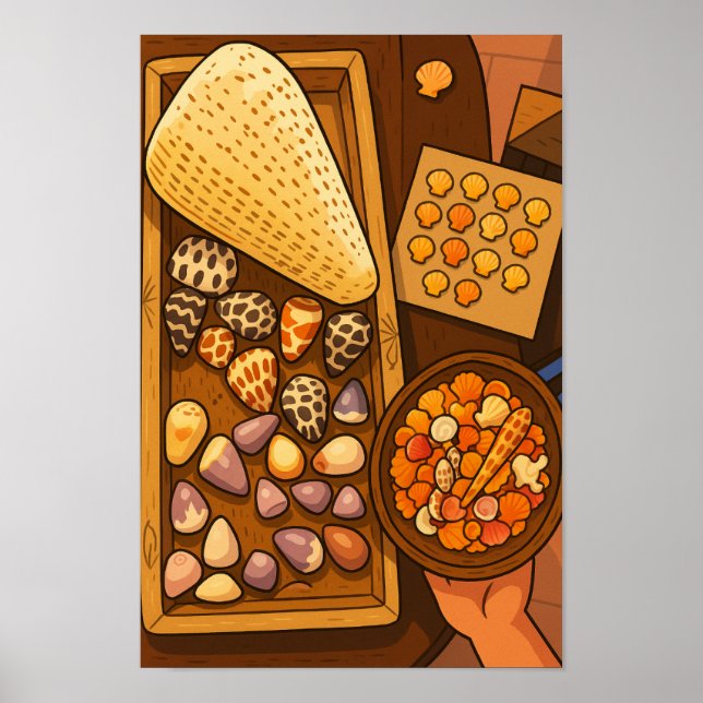 Póster Tesoros sobre la mesa (Frente)