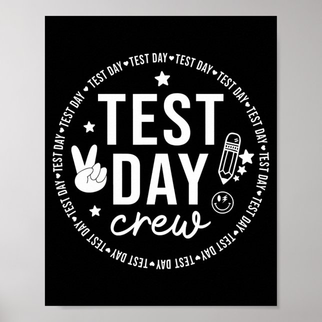 Póster Test Day Crew Funny Testing Profesora School (Frente)