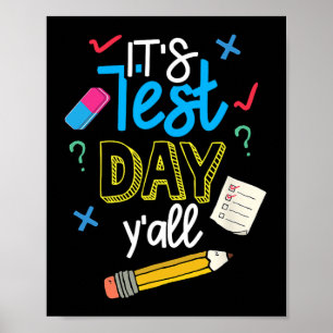 Póster Test Day Yall Funny School Testing Exam Motivation