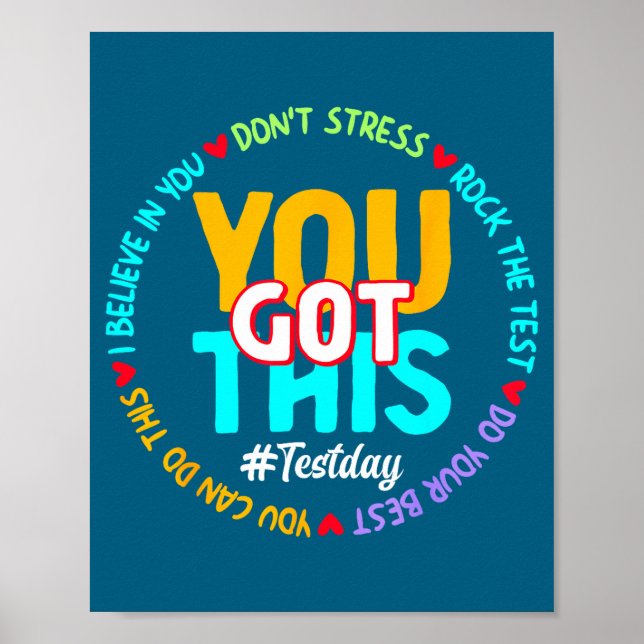 Póster Test Day You Got This - Funny Motivation Teacher S (Frente)