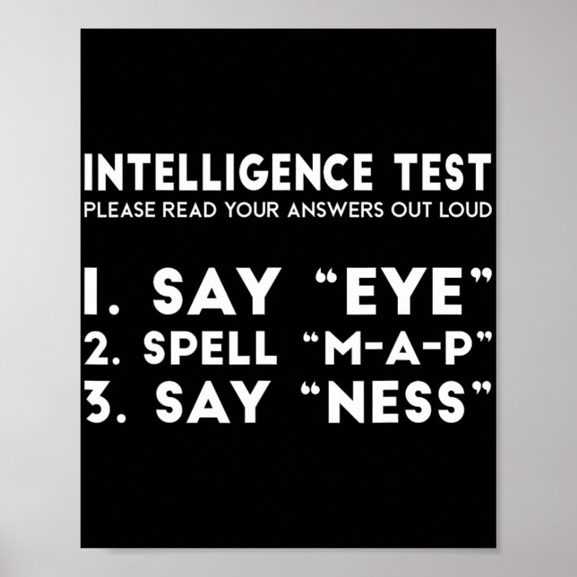 Póster Test Eye Map Ness Funny Chiste Día del Padre (Frente)
