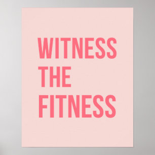 Póster Testigo De La Cita De Ejercicio De Fitness Pink