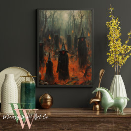 Póster Testigos de Halloween en el bosque gótico