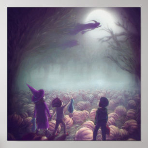 Póster Testigos De Parche De Calabaza Que Volaron Trick-O