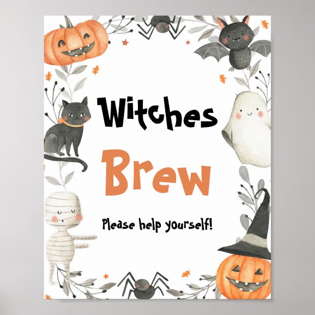 Póster Testigos fantasma de Halloween dan lugar a Rótulo  (Frente)