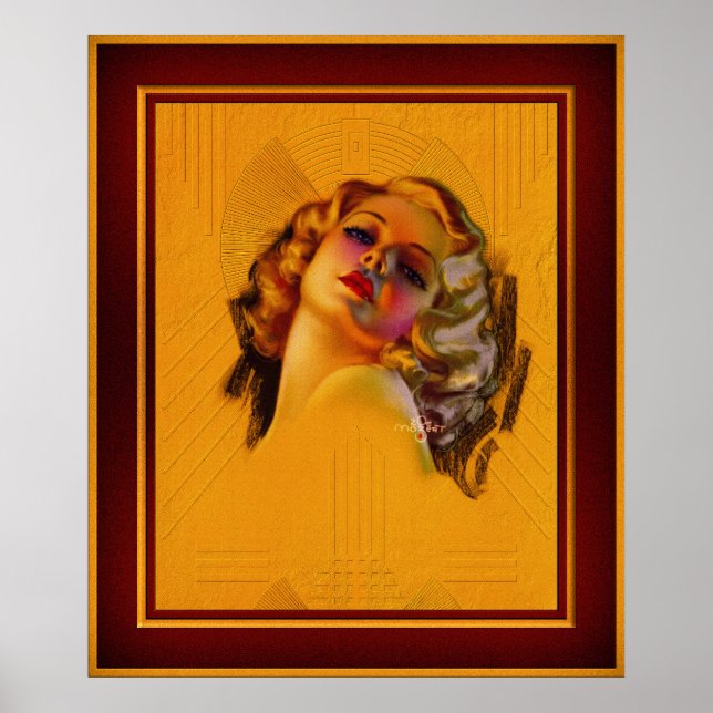 Póster Testigos oculares de retrato Art Deco de Zoe Mozer (Frente)