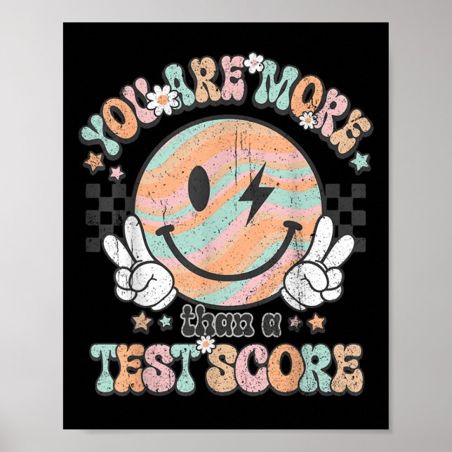Póster Testing Teacher Groovy Smile You Are More Than A T (Frente)