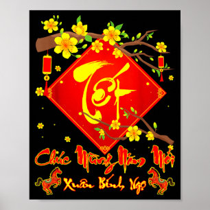 Póster Tet 2026 Chuc Mung Nam Moi Xuan Binh Ngo Vietnamit