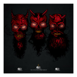 Póster Tete de mort hipster crane 3 diables réunis