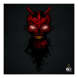 Póster Tete de mort hipster crane de diable skulls 2