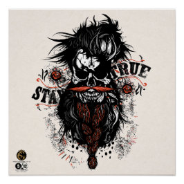 Póster Tête de mort hipster skulls stay true
