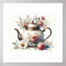 Póster Tetera Floral 7