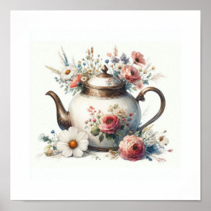 Póster Tetera Floral 7