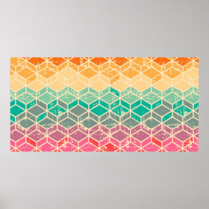 Póster Tetragonal (rhombic) geometric seamless pattern w