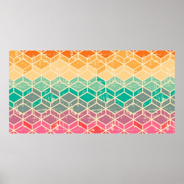 Póster  Tetragonal (rhombic) geometric seamless pattern w (Frente)