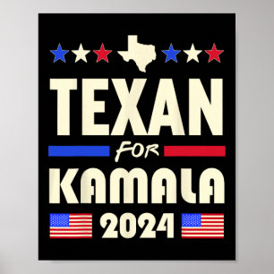 Póster Texan de la campaña de Kamala 2024 Patriotas Demóc