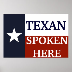 Póster Texan hablado aquí