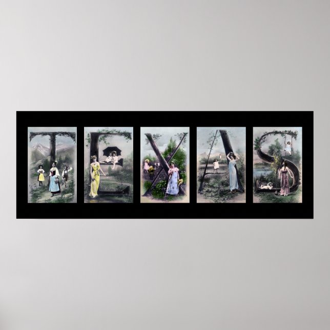 Póster TEXAS Alphabet Name Art (Frente)