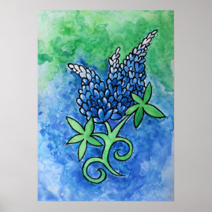Póster Texas Bluebonnets