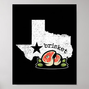 Póster Texas Brisket Home State Love Funny Barbecue Beef