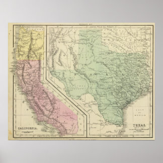 Póster Texas, California