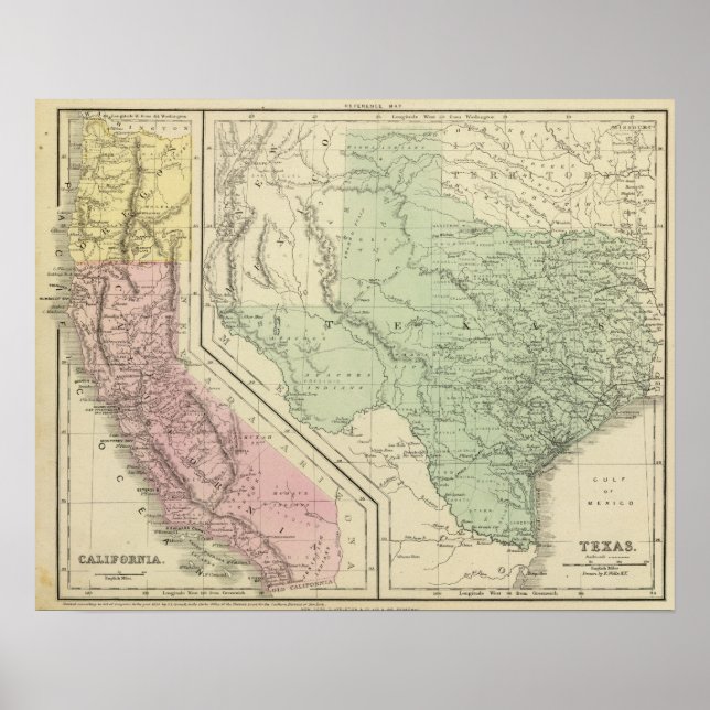 Póster Texas, California (Frente)