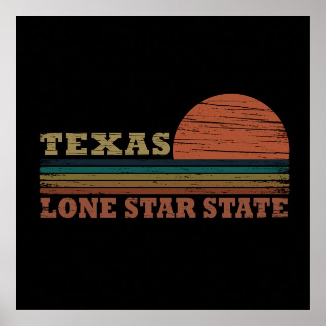 Póster texas de la estrella solitaria estilo de puesta de (Frente)