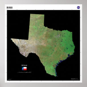 Póster Texas Desde el espacio