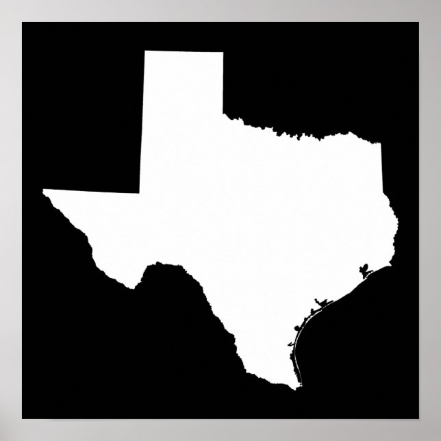 Póster Texas en blanco y negro (Frente)