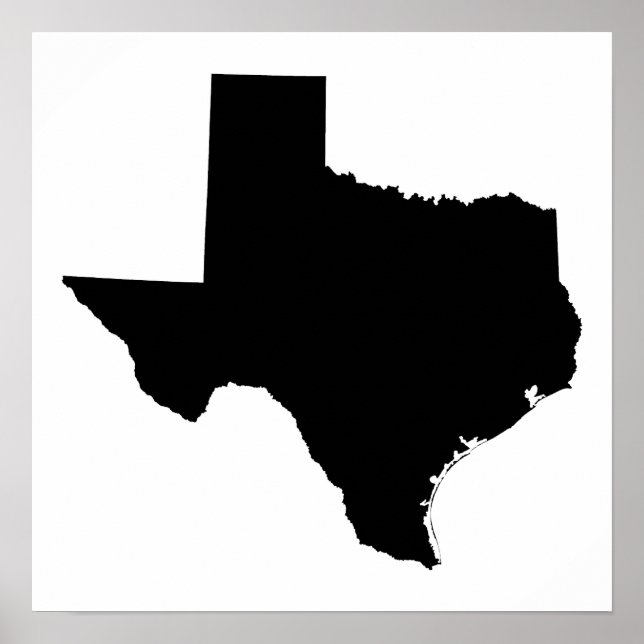 Póster Texas en blanco y negro (Frente)