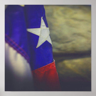Póster Texas Flag Rustic Lone Star State USA