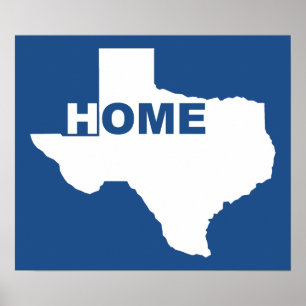Póster Texas Home Away Del Rótulo Poster Del Hogar