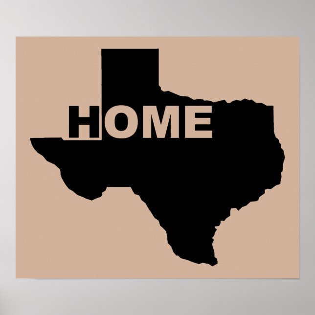 Póster Texas Home Away Del Rótulo Poster Del Hogar (Frente)