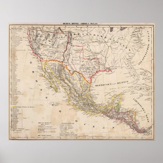 Póster Texas, Mexico (Frente)