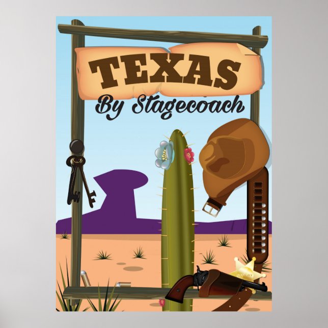 Póster Texas Por Stagecoach (Frente)