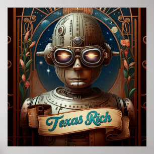 Póster Texas Rich - Visionario de Steampunk